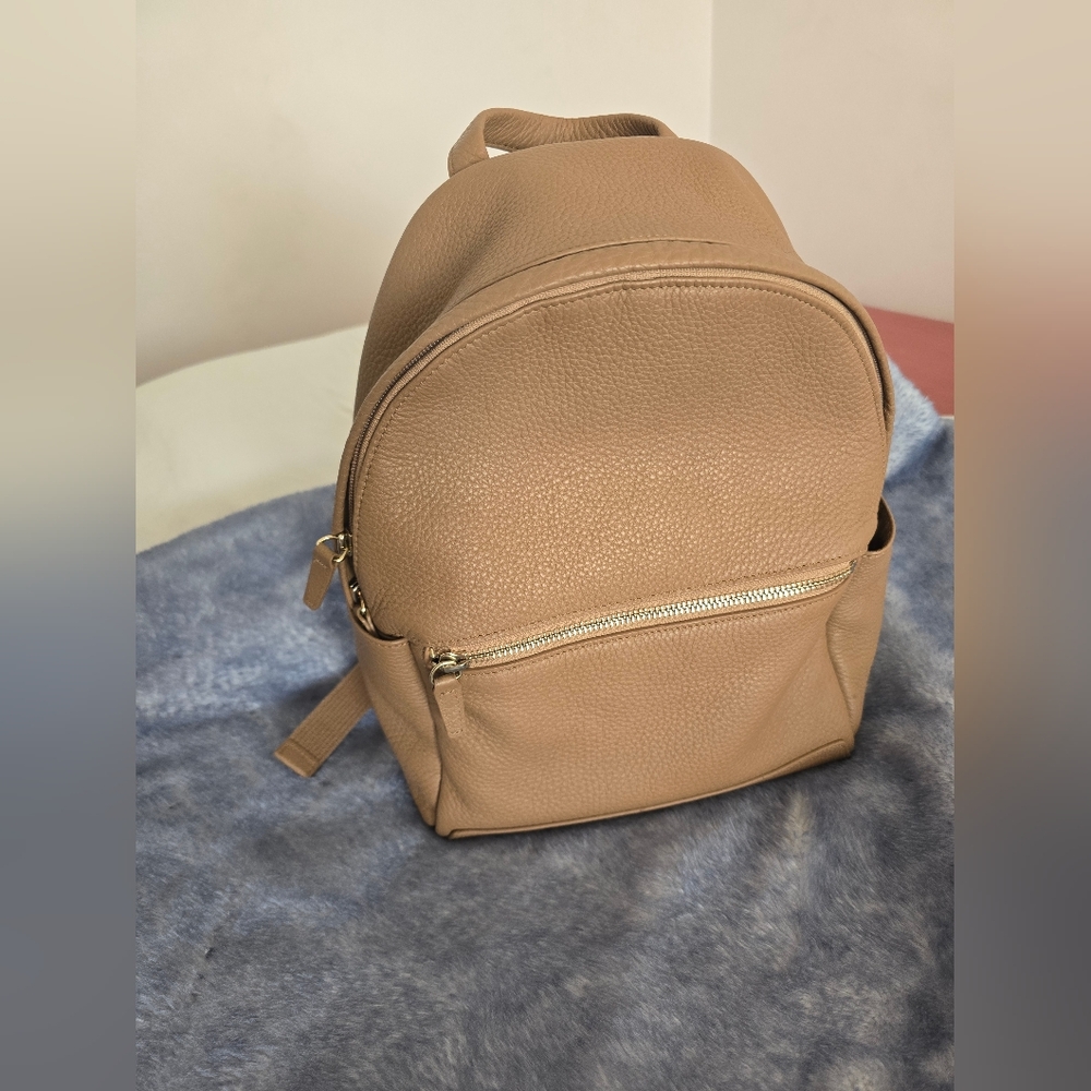 Tan Leather Backpack